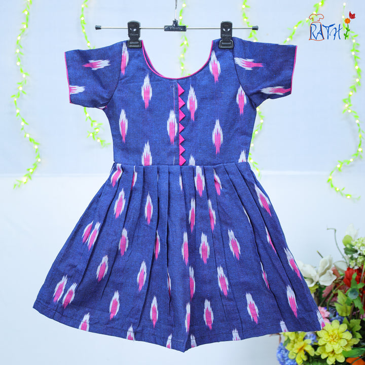 Royal Indigo Ikat Party Frock