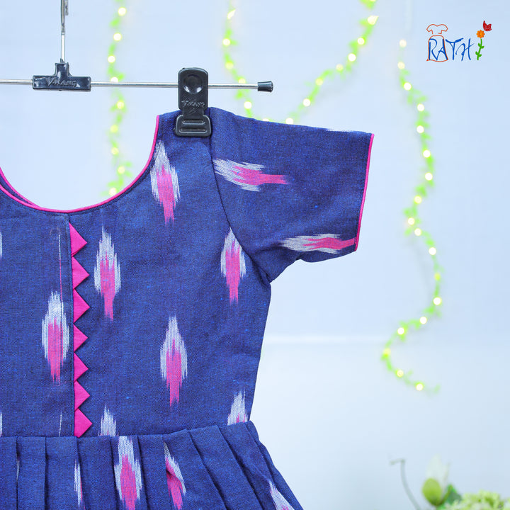 Royal Indigo Ikat Party Frock