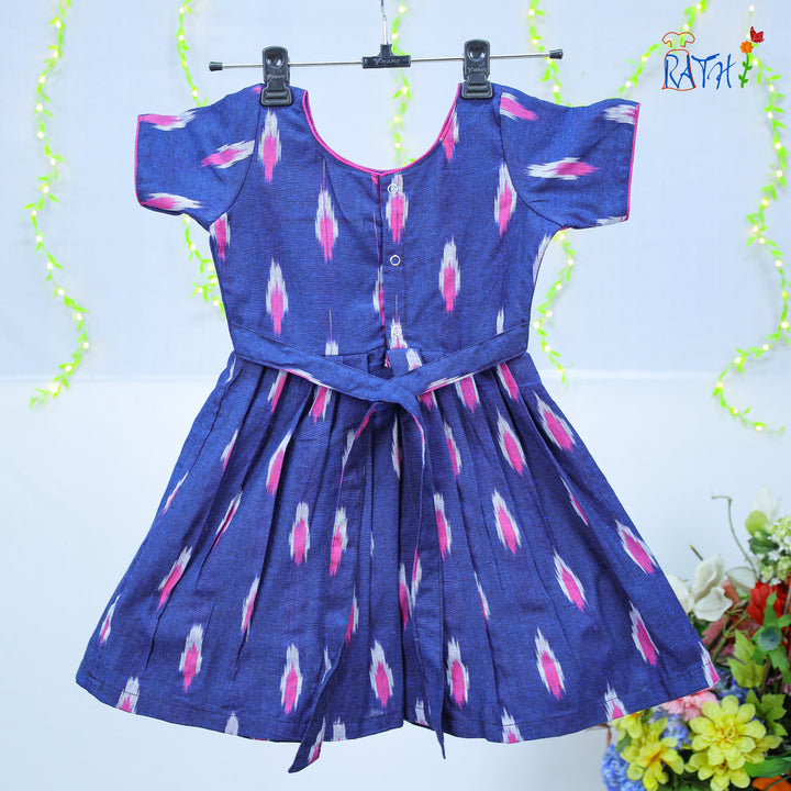 Royal Indigo Ikat Party Frock