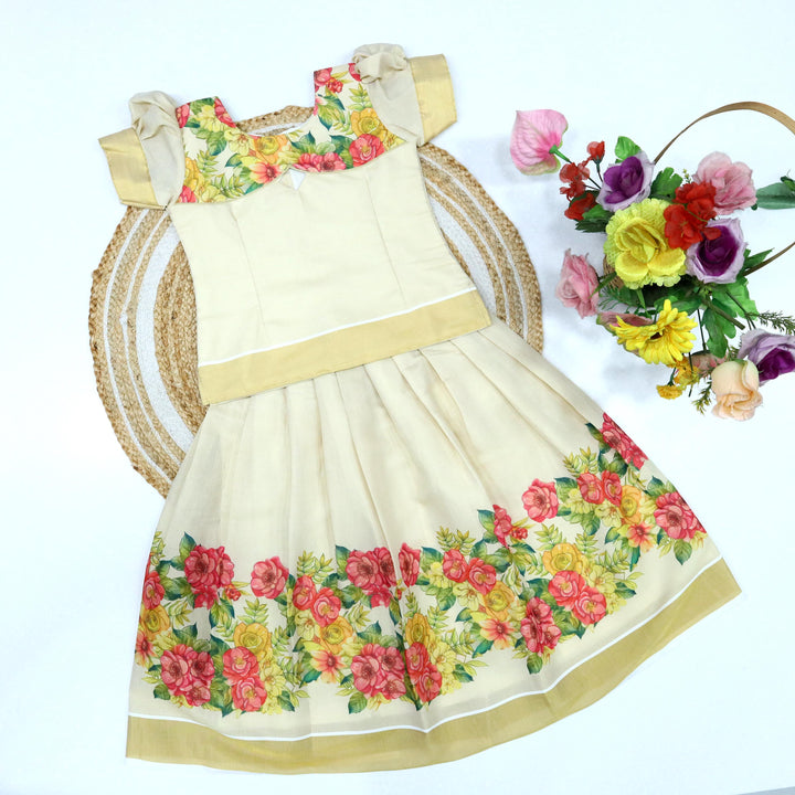 Kerala Print Pavadai Set