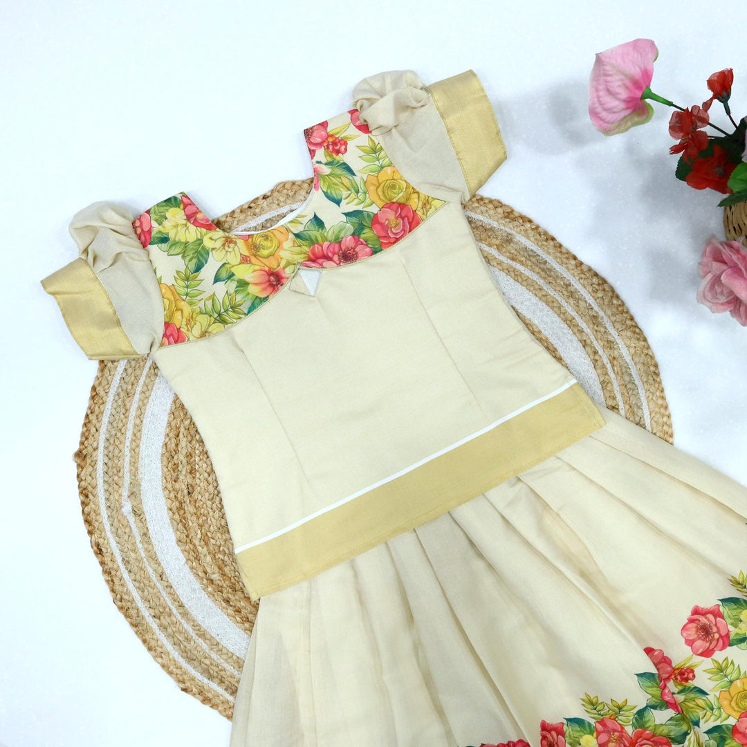 Kerala Print Pavadai Set