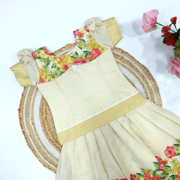 Kerala Print Pavadai Set