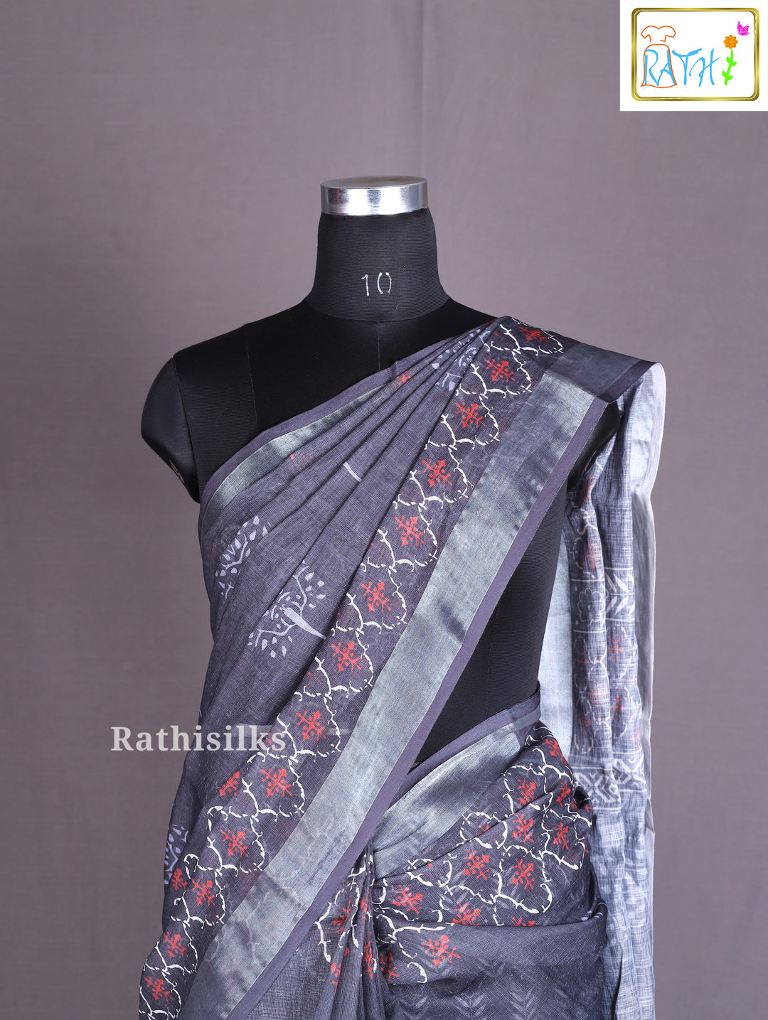 Elegant Black Cotton Saree