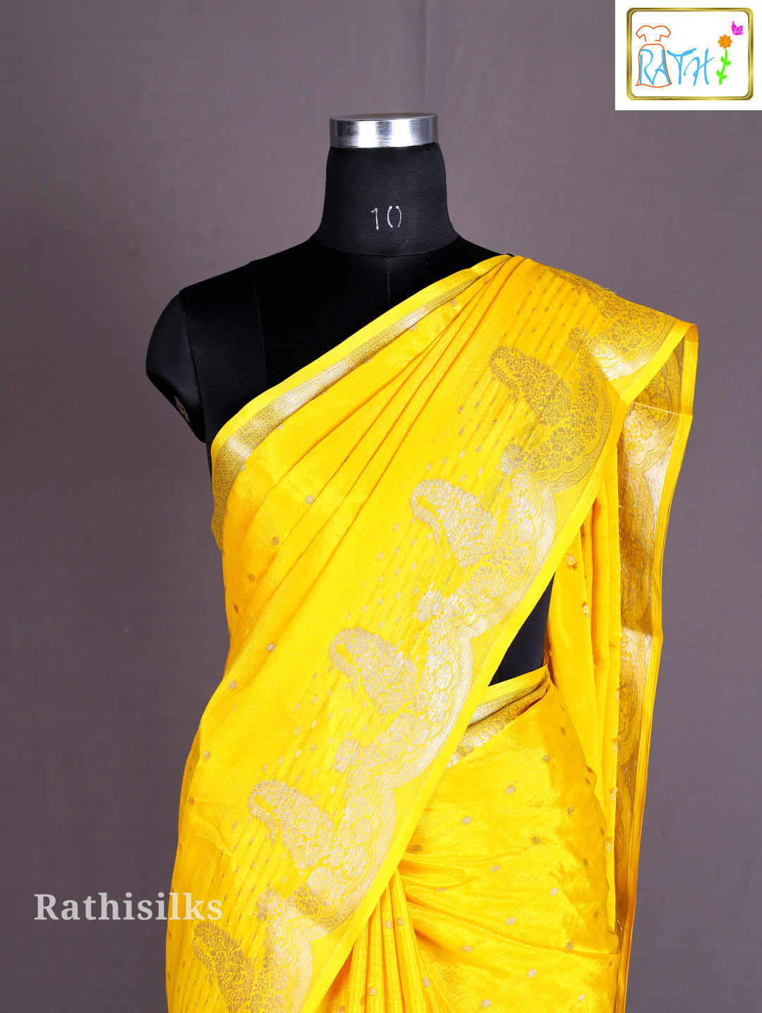 Yellow Synthetic Fancy Saree