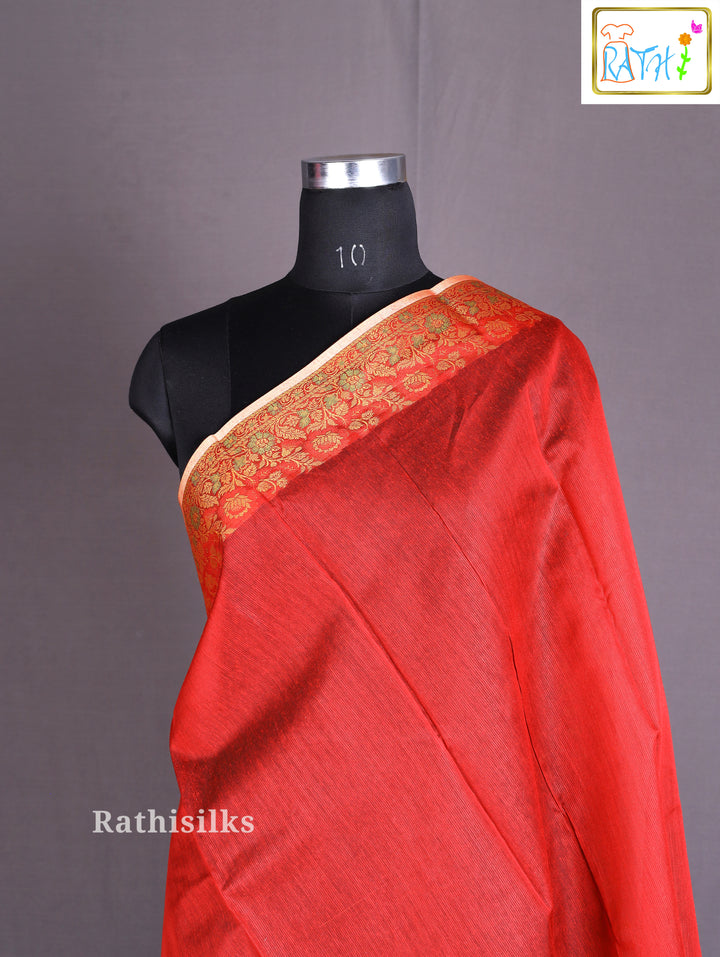 Elegant Red Cotton Saree