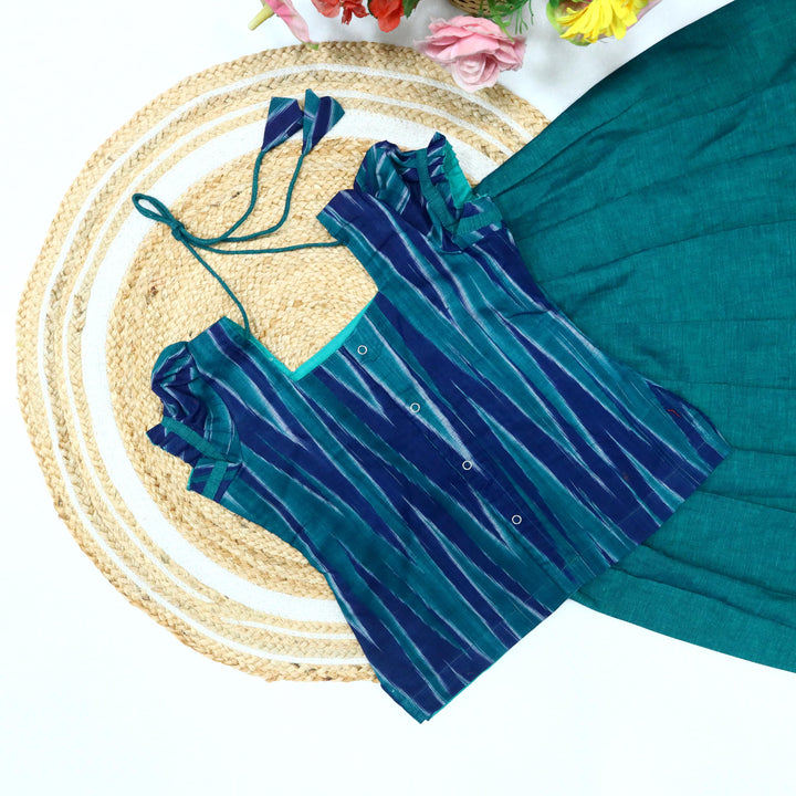 Ikath Cotton Pavadai Set
