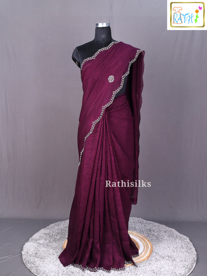 Crush Material Party Wear Saree