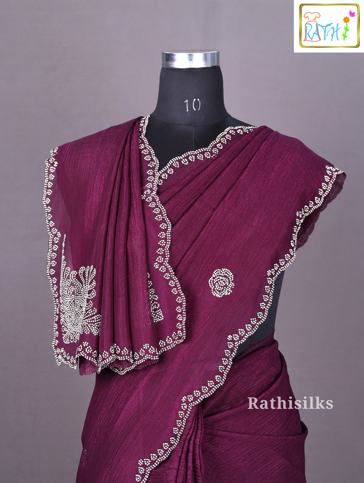 Crush Material Party Wear Saree