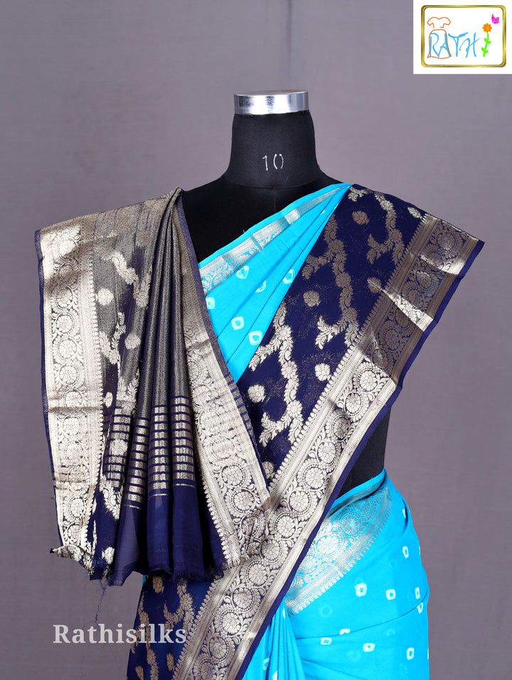 Royal Blue Semi Mysore Silk Saree