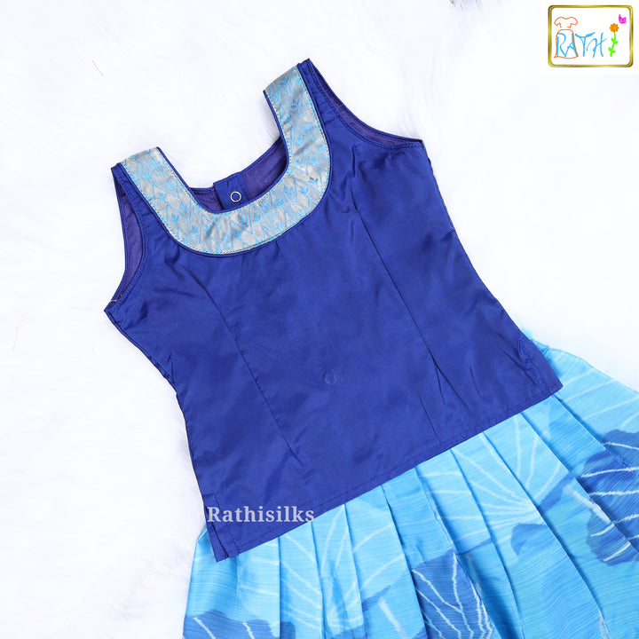 Beautiful Blue Art Silk Pavadai Set