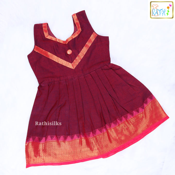 Elegant Mangalagiri Cotton Frock