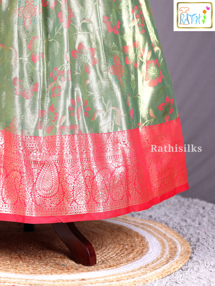 Karishma Top with Art Silk Pavadai Set