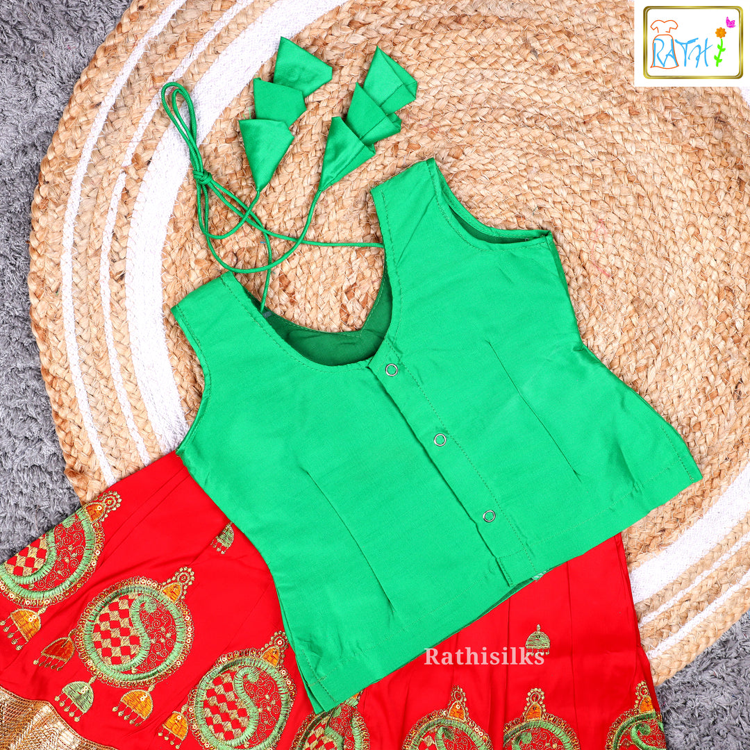 Karishma Top with Art Silk Pavadai Set