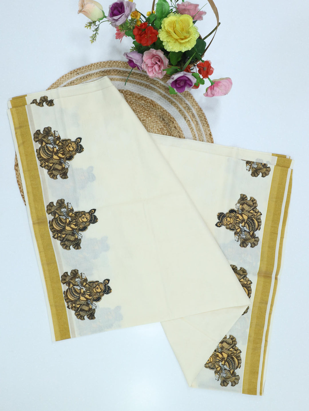Cotton Sada Jari Plain Saree