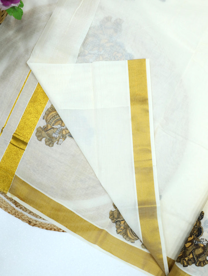 Cotton Sada Jari Plain Saree