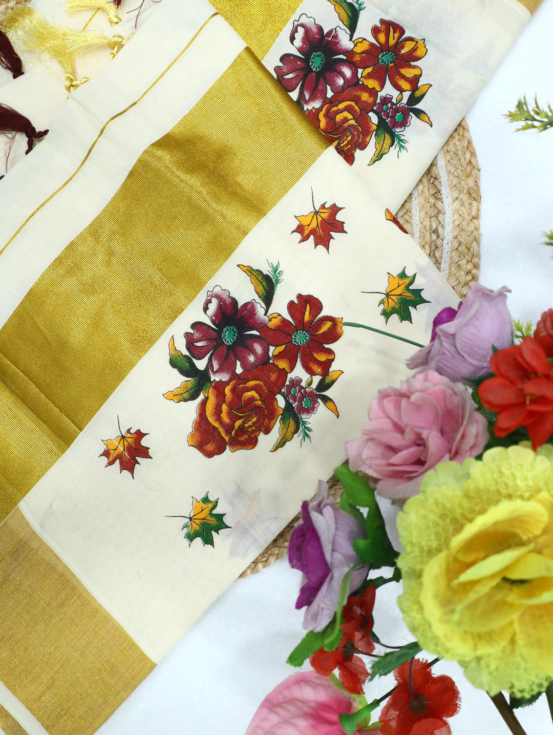 Cotton Kerala Print Saree