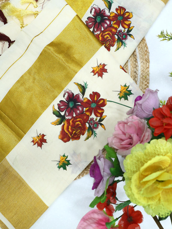 Cotton Kerala Print Saree