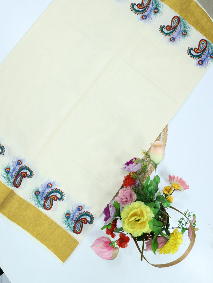 Cotton Kerala Print Saree