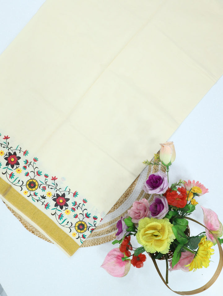 Cotton Sada Jari Plain Saree