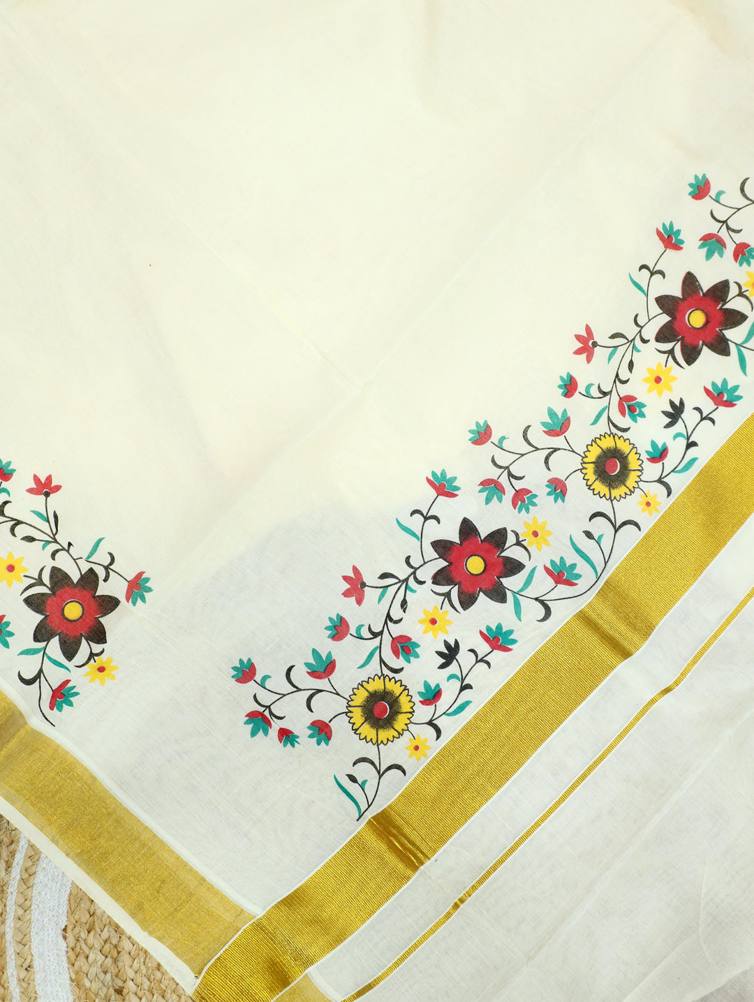 Cotton Sada Jari Plain Saree