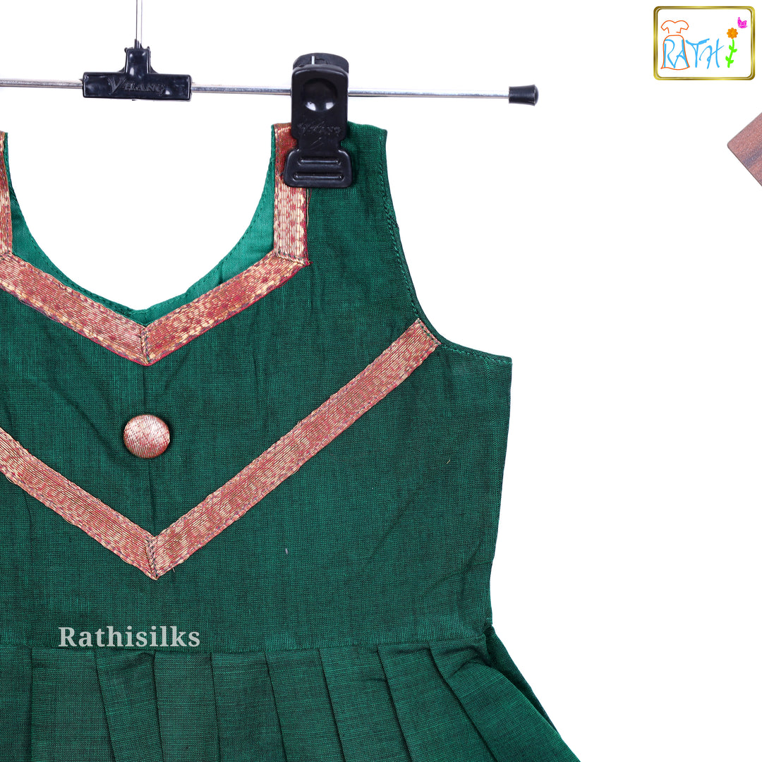 Green Mangalagiri Cotton Frock