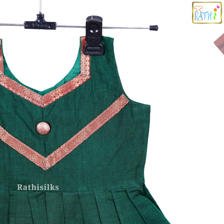 Green Mangalagiri Cotton Frock