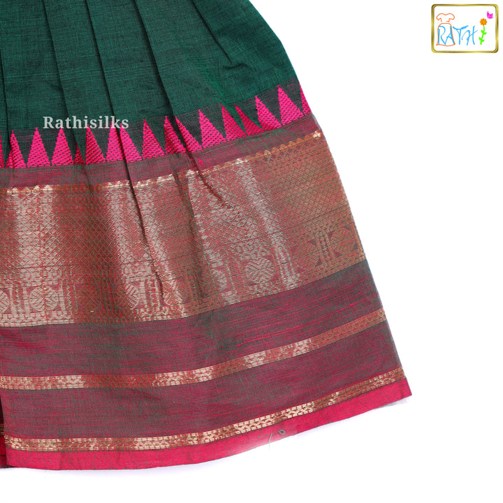 Green Mangalagiri Cotton Frock