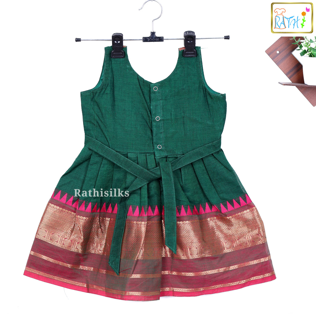 Green Mangalagiri Cotton Frock