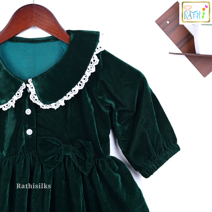 Green Velvet Party Wear Frock
