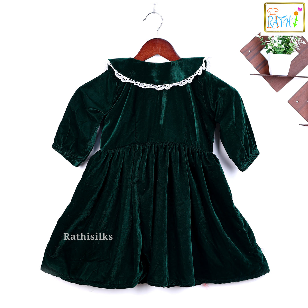 Green Velvet Party Wear Frock