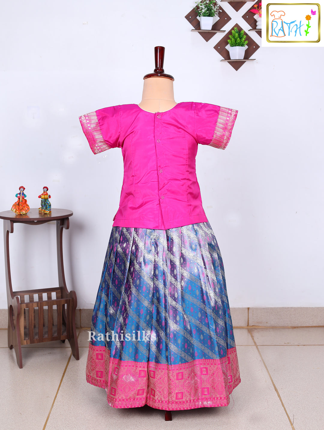 Karishma Top Art Silk Pavadai Set