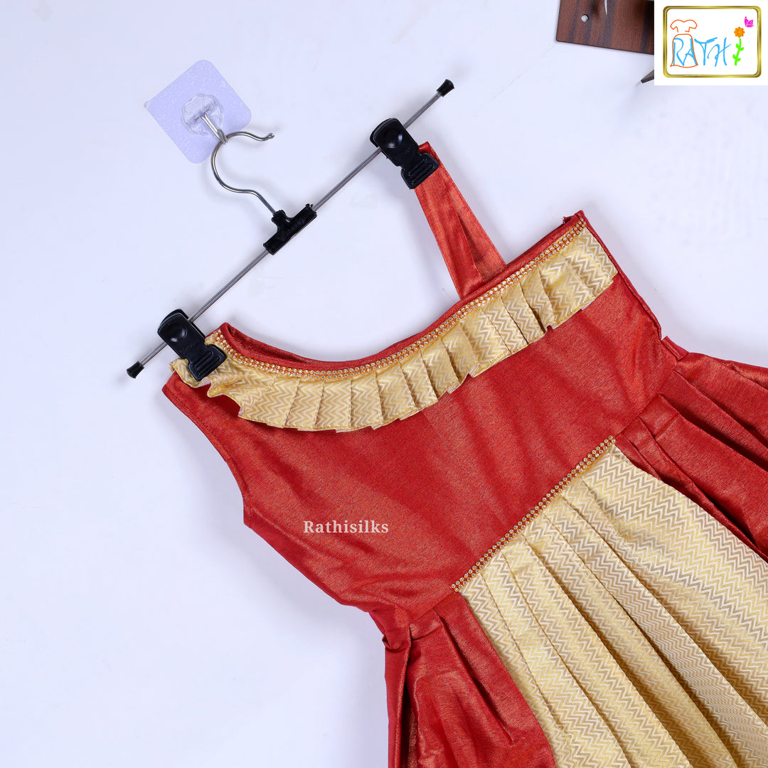 Red & Gold Tissue Frock
