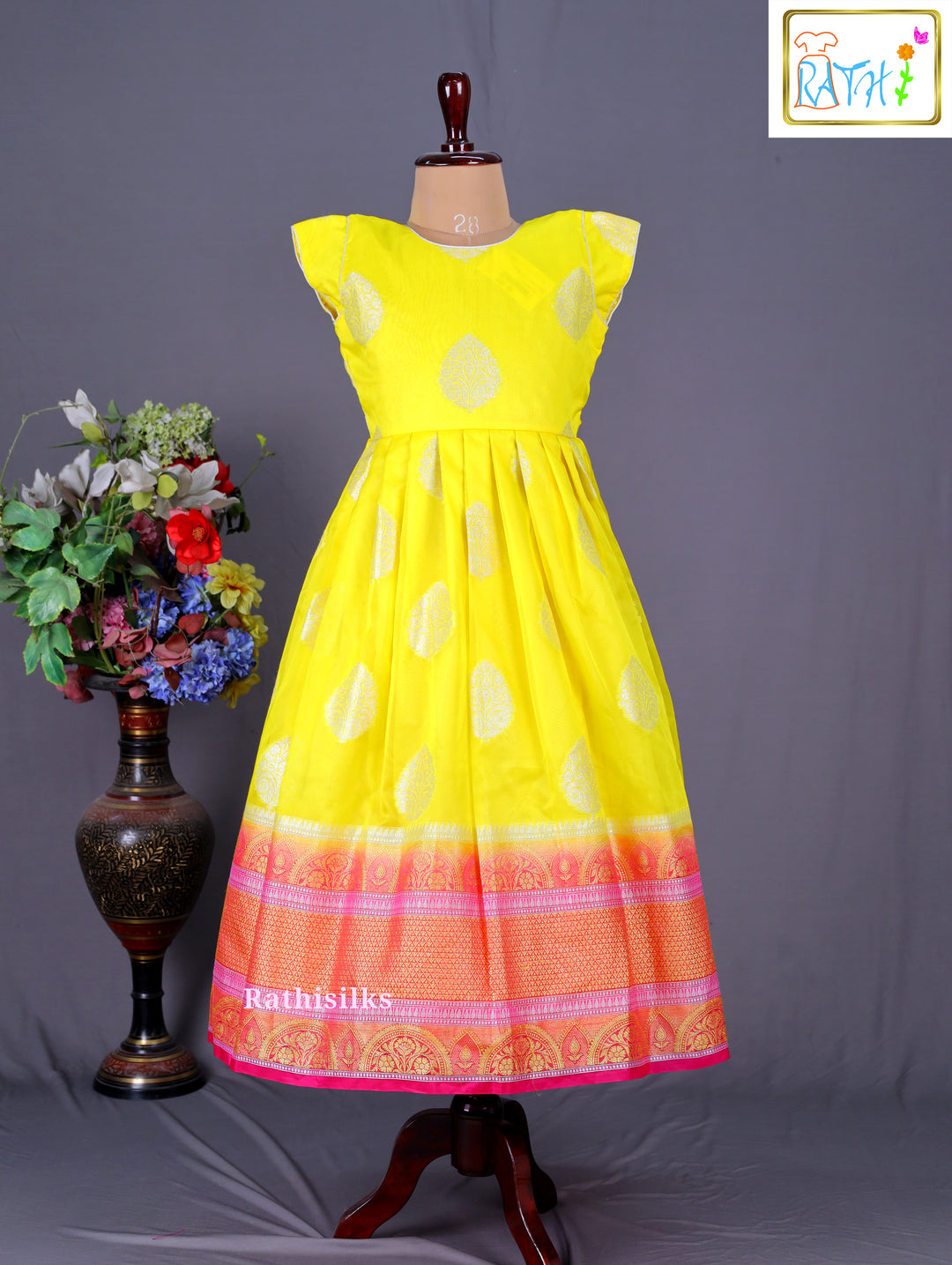 Yellow Tissue Ethnic Gown