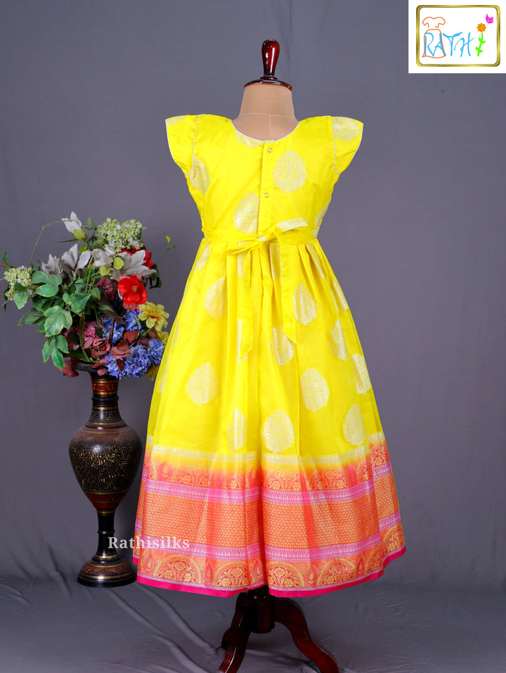 Yellow Tissue Ethnic Gown