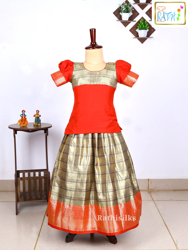 Karishma Top with Art Silk Pavadai Set