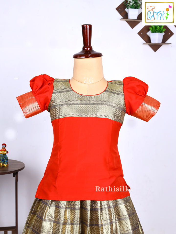 Karishma Top with Art Silk Pavadai Set