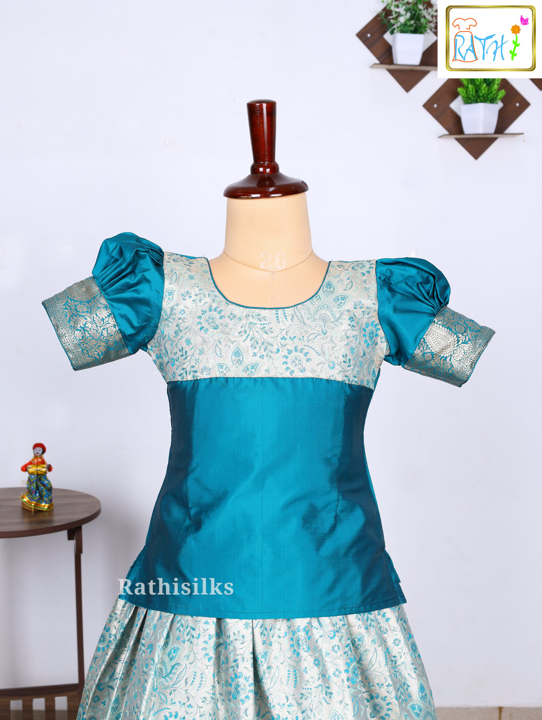 Karishma Top with Art Silk Pavadai Set