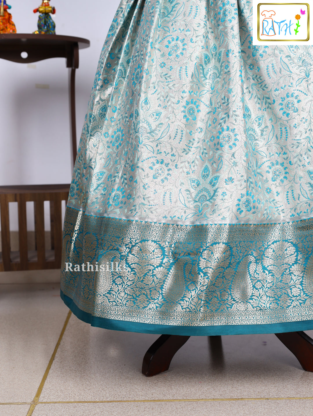 Karishma Top with Art Silk Pavadai Set