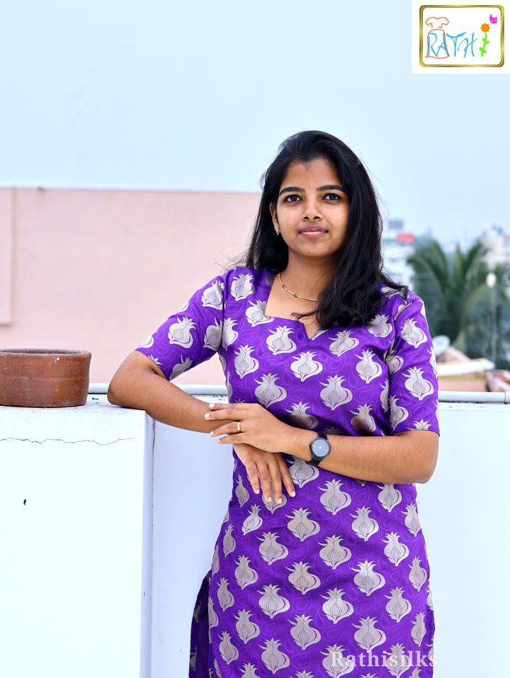 Purple Art Silk Women’s Co-ord Set