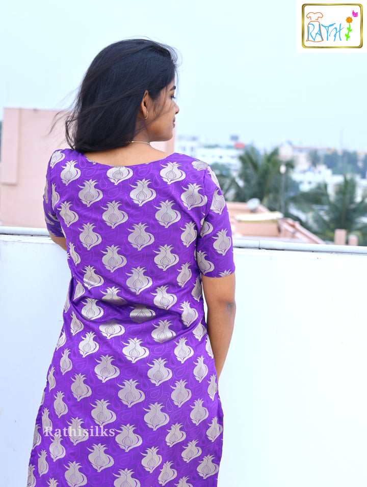 Purple Art Silk Women’s Co-ord Set