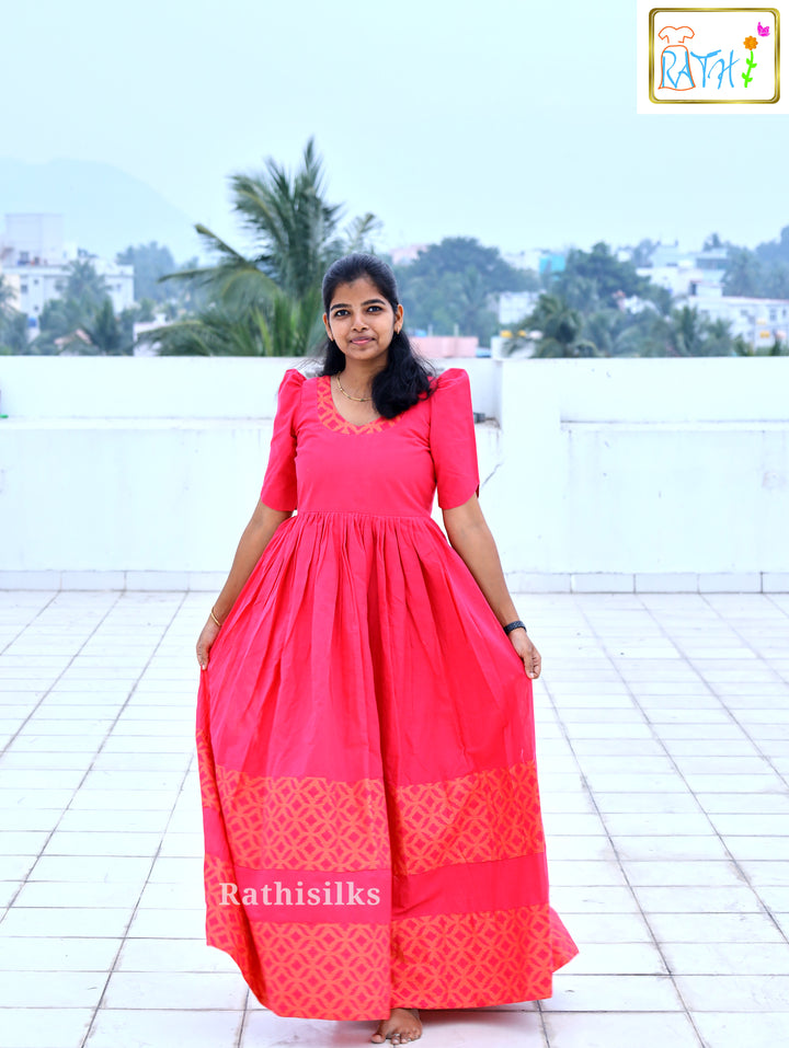 Elegant Cotton Long Gown