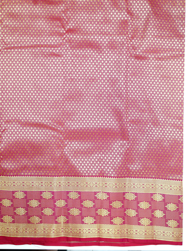 Art Saree Indu – Royal Purple Floral Brocade Art Silk Saree with Rich Gold Zari Border