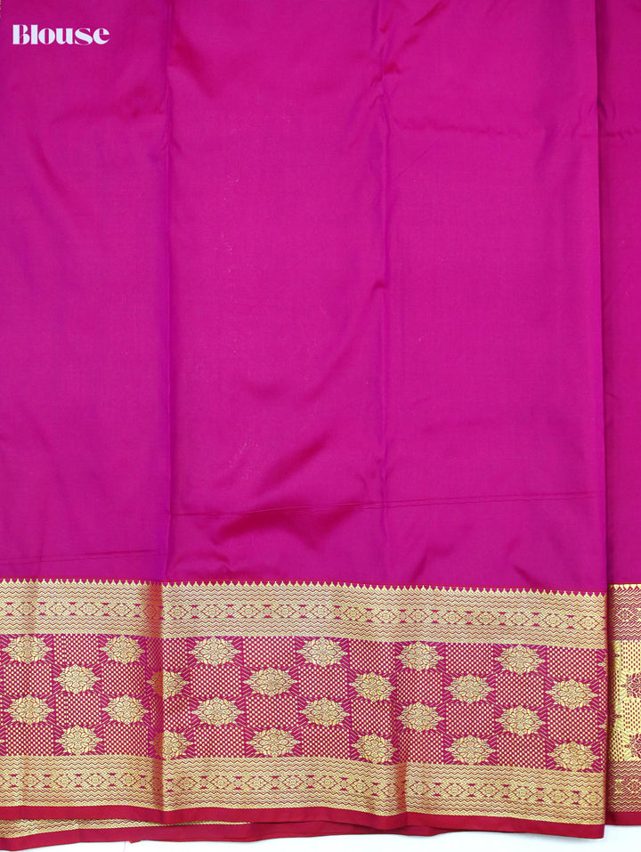Art Saree Indu – Royal Purple Floral Brocade Art Silk Saree with Rich Gold Zari Border