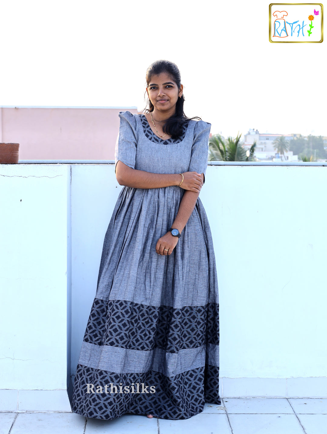 Elegant Cotton Long Gown