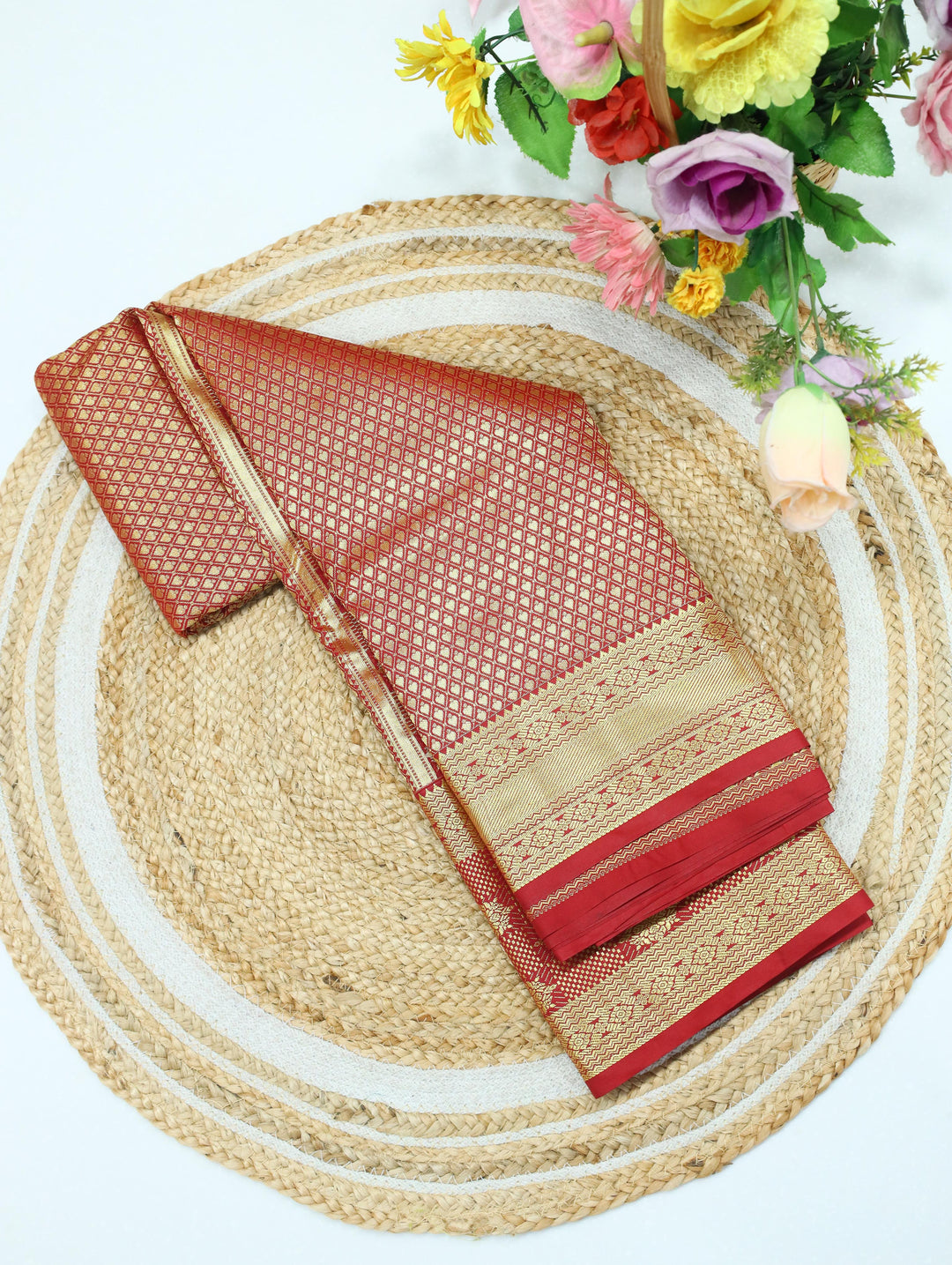 Art saree Isai Red