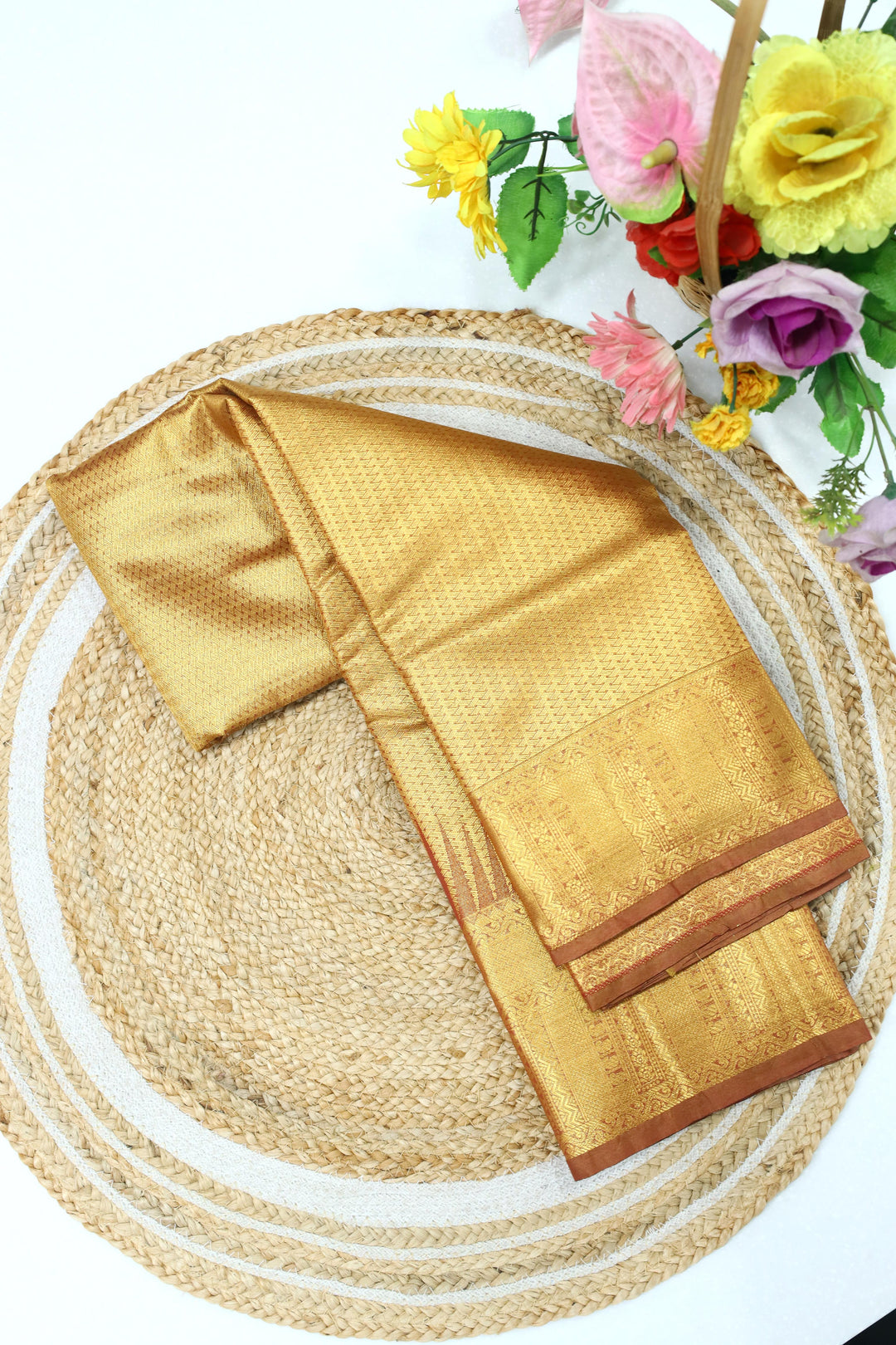 Art Saree Temple Tissue Brocade Saree