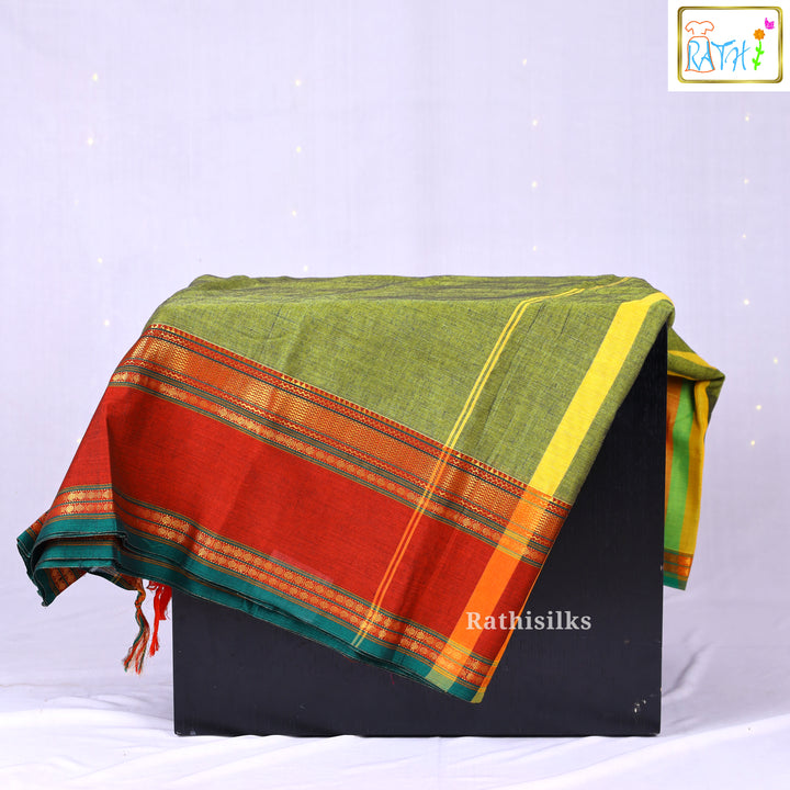 Traditional Green Cotton Saree