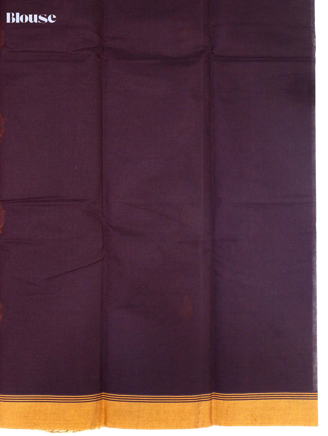 Deep Brown Cotton Saree With Mustard Border