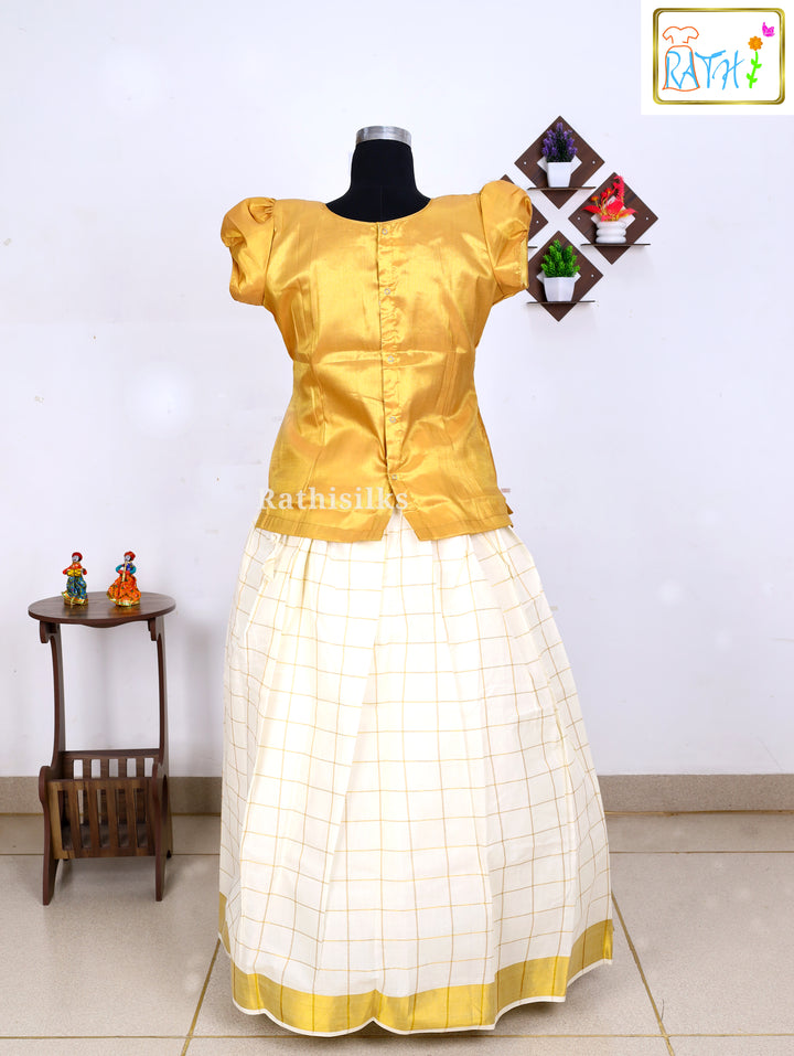 Kerala Kasavu Pavadai Set