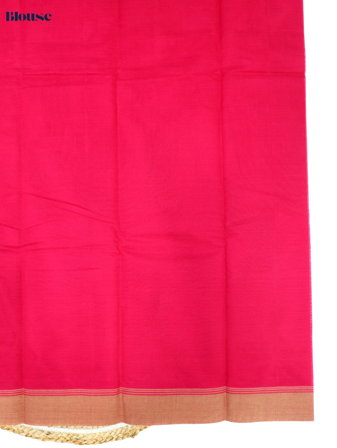 Rani Pink Cotton Saree With Traditional Motif